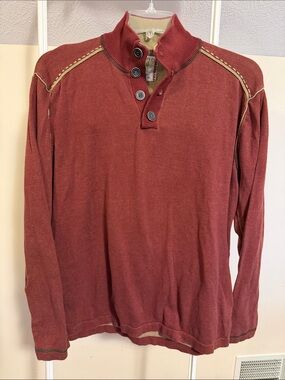 Ecoths button Henley organic cotton pullover shirt - size XL
